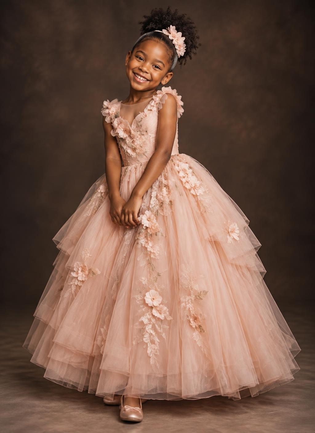 Blush pink children's ballgown